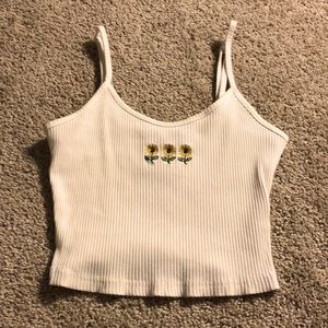 Shein sunflower white crop top